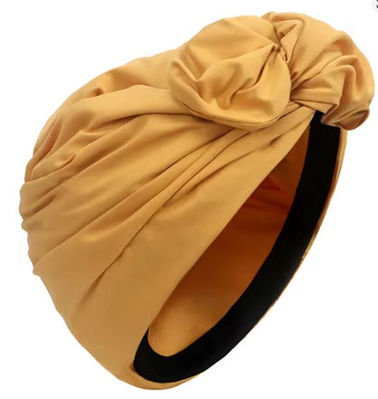 Turban femme jaune